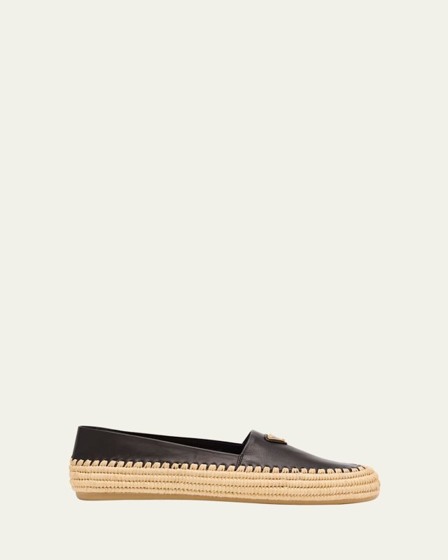 Nappa Leather Triangle Logo Espadrilles